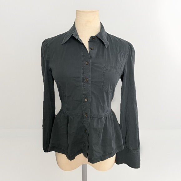 Miu Miu Tops - Miu Miu Peplum Button Up Shirt